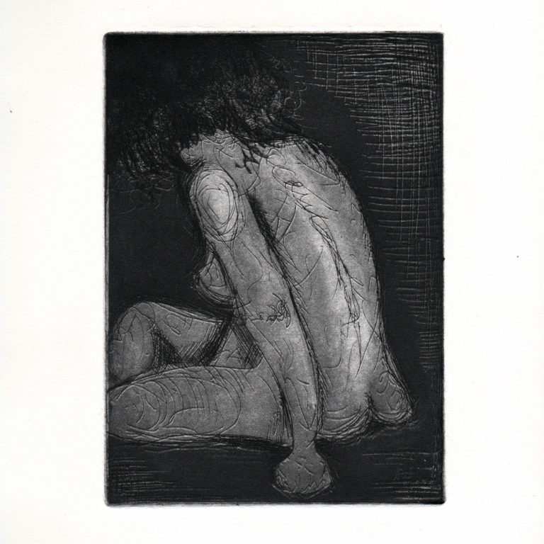 "Figure Study" - Intaglio Aquatint Etching