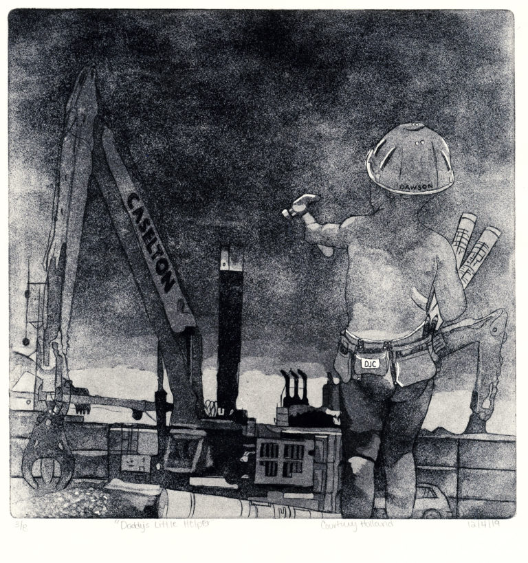 Daddy's Little Helper - Aquatint Etching